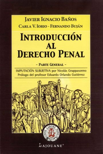 Tapa del libro Introducción al derecho penal. Parte general